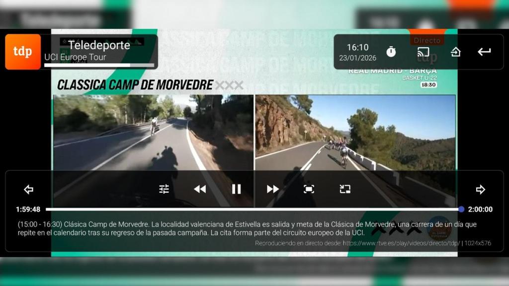 Canal de Teledeporte en la app TDTChannels