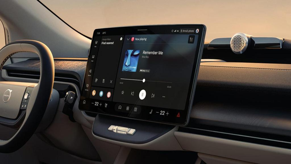 Nueva pantalla del Volvo EX60 con Android Automotive