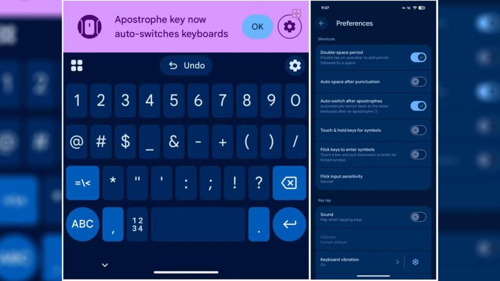 El nuevo ajuste en Teclado de Google