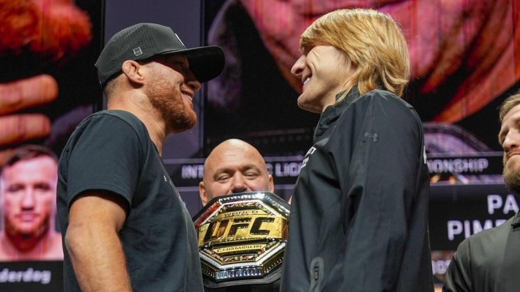 El careo entre Justin Gaethje y Paddy Pimblett en el UFC 324
