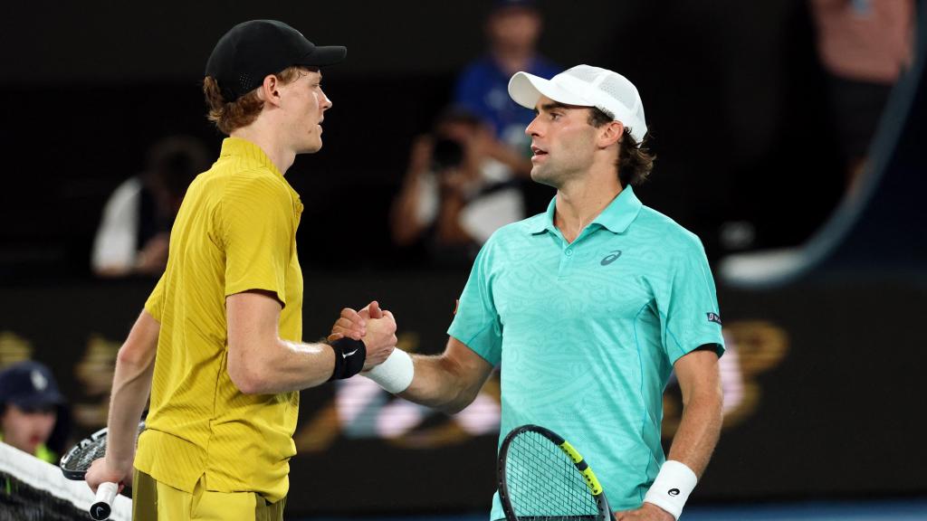 Sinner, tras ganar su partido a Eliot Spizzirri en el Open de Australia 2026