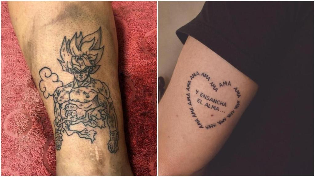 Dos tatuajes hechos por Sabela Cervelo.