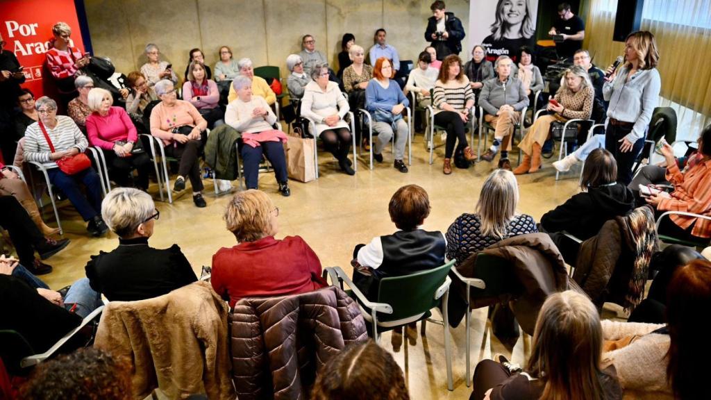Pilar Alegría, en un acto con colectivos de mujeres