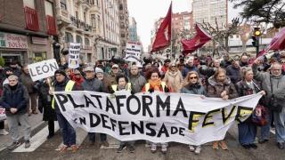 Manifestación de la Plataforma en Defensa del Feve en León.