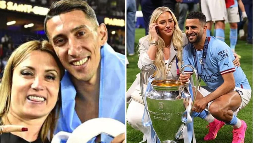 Ángel Di María, junto a su mejor Jorgelina Cardoso; Riyad Mahrez, junto a Taylor Ward.