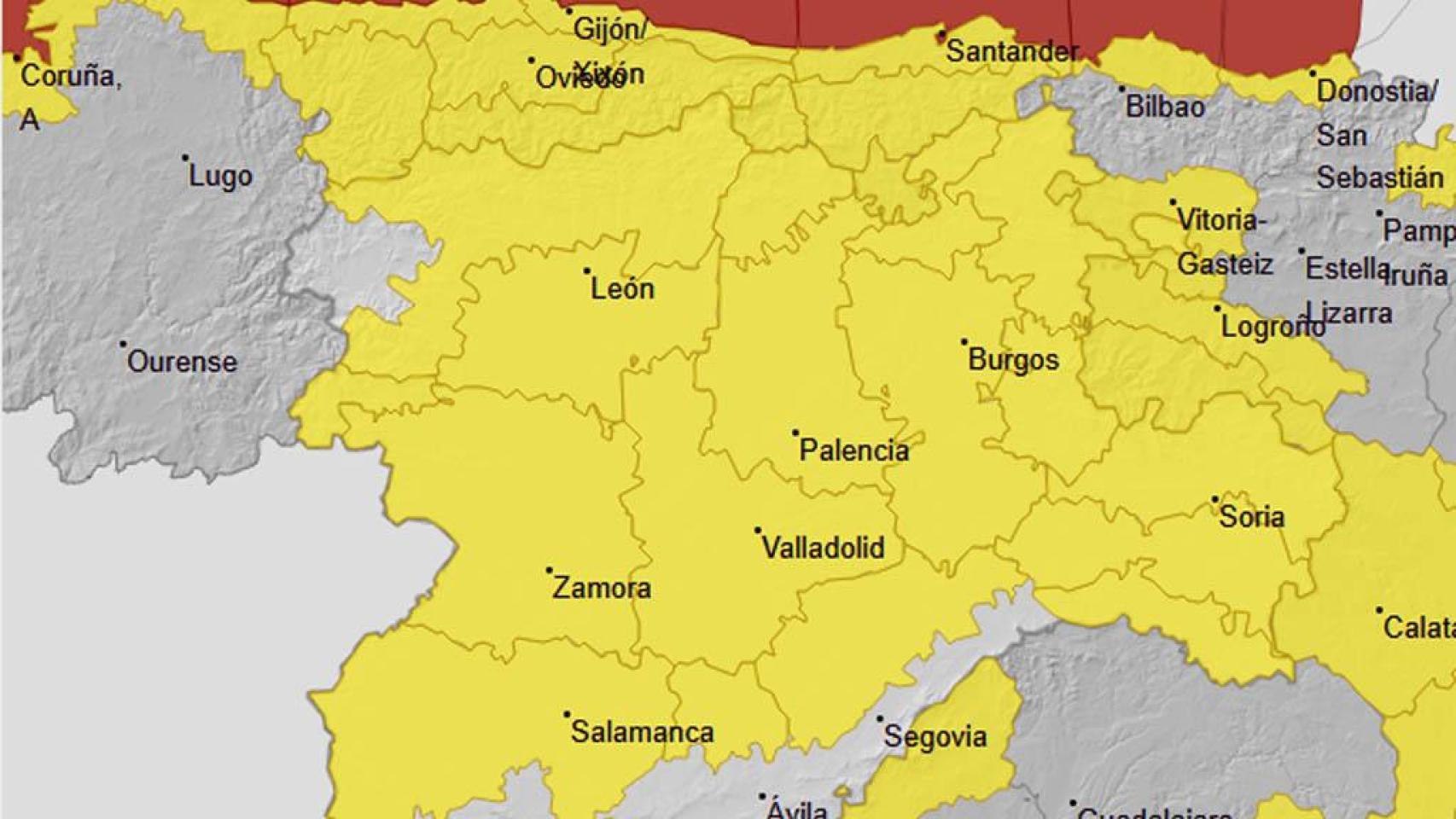 Toda Castilla y León en aviso amarillo por fuertes vientos.