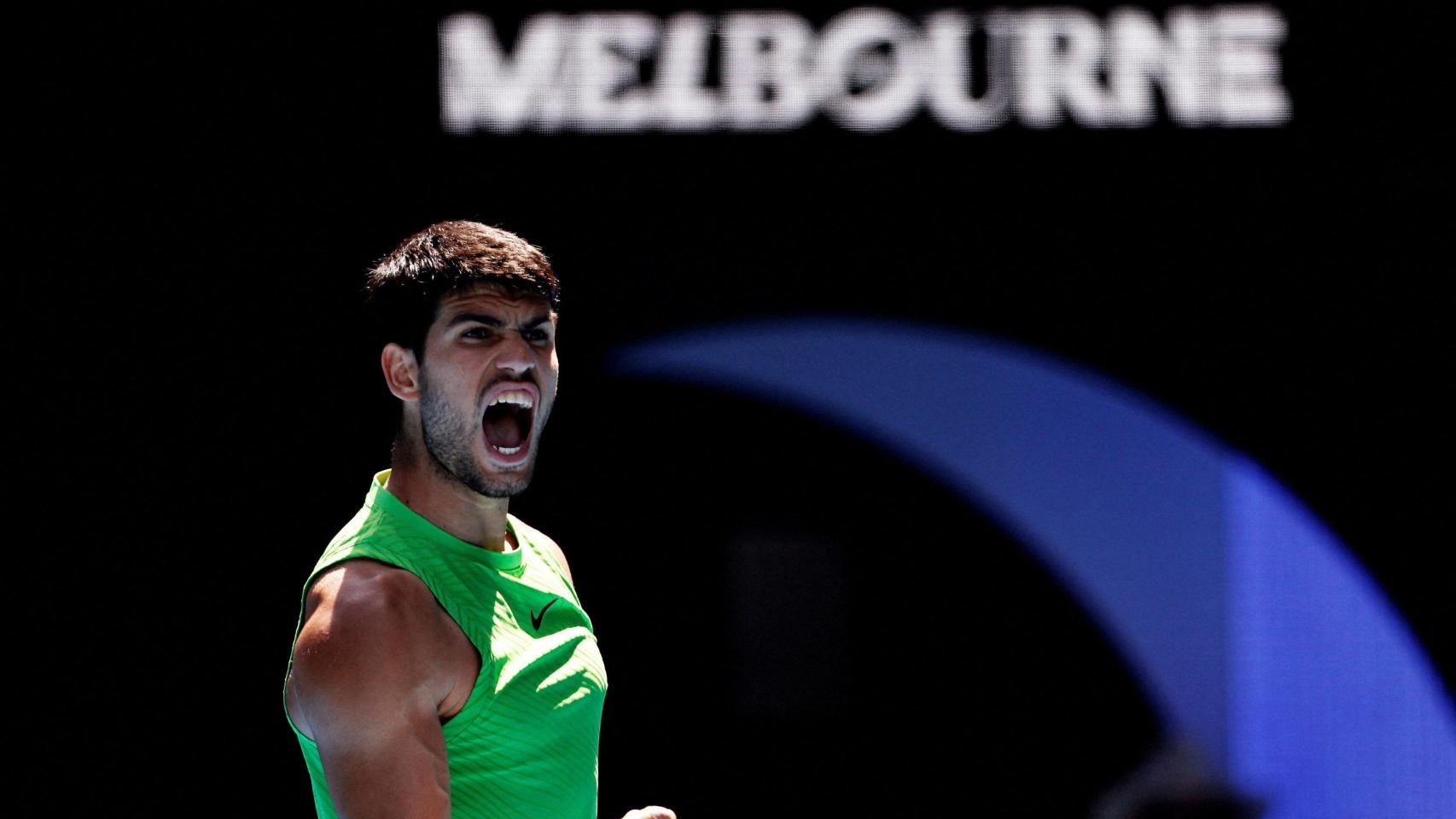 Carlos Alcaraz, tras ganar a Tommy Paul en el Open de Australia.