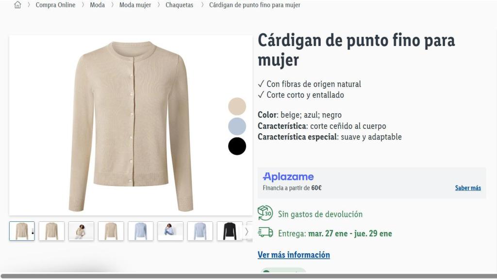 Cárdigan de punto fino para mujer.