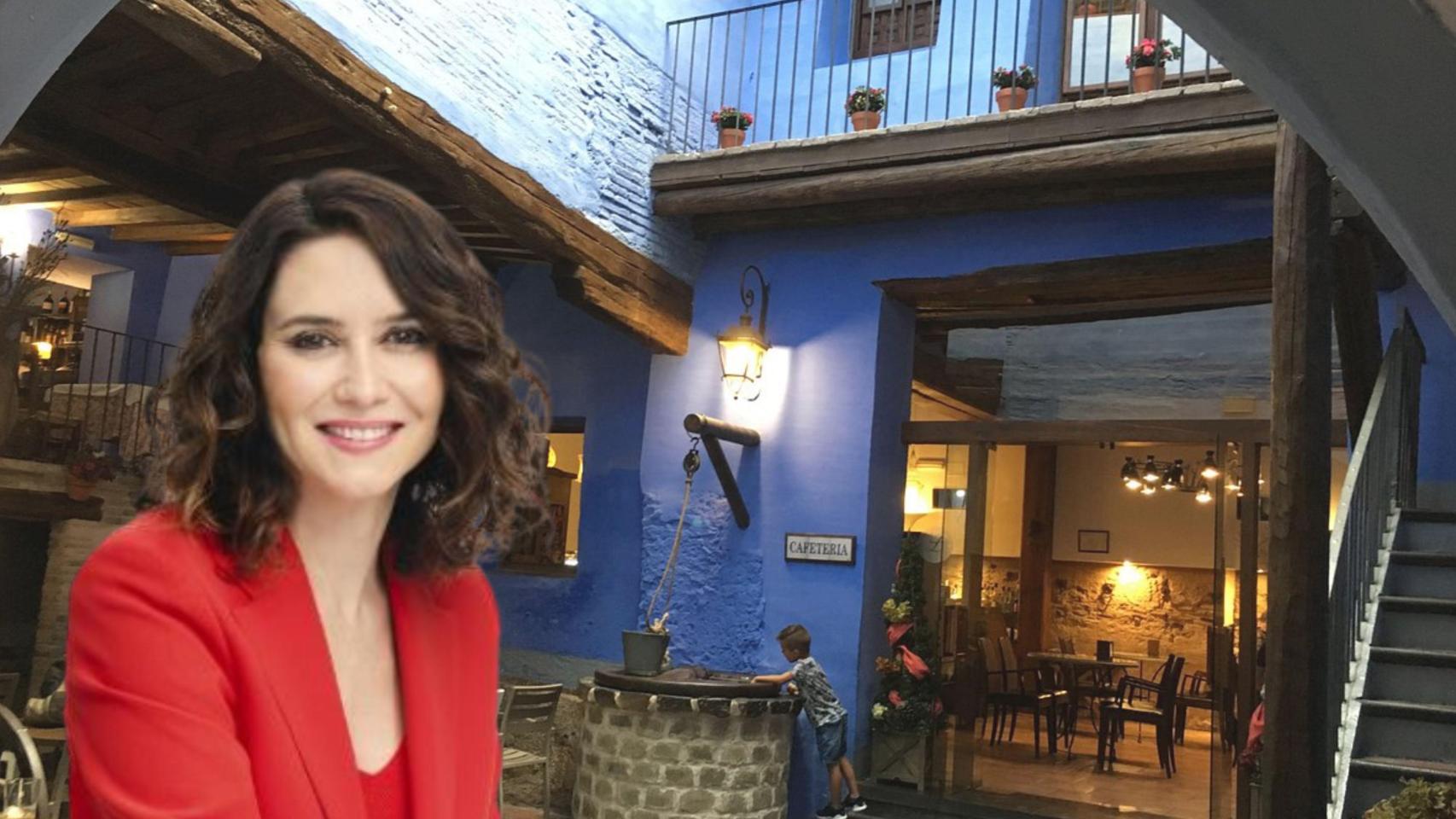 Isabel díaz Ayuso y el Mesón La Dolores de fondo