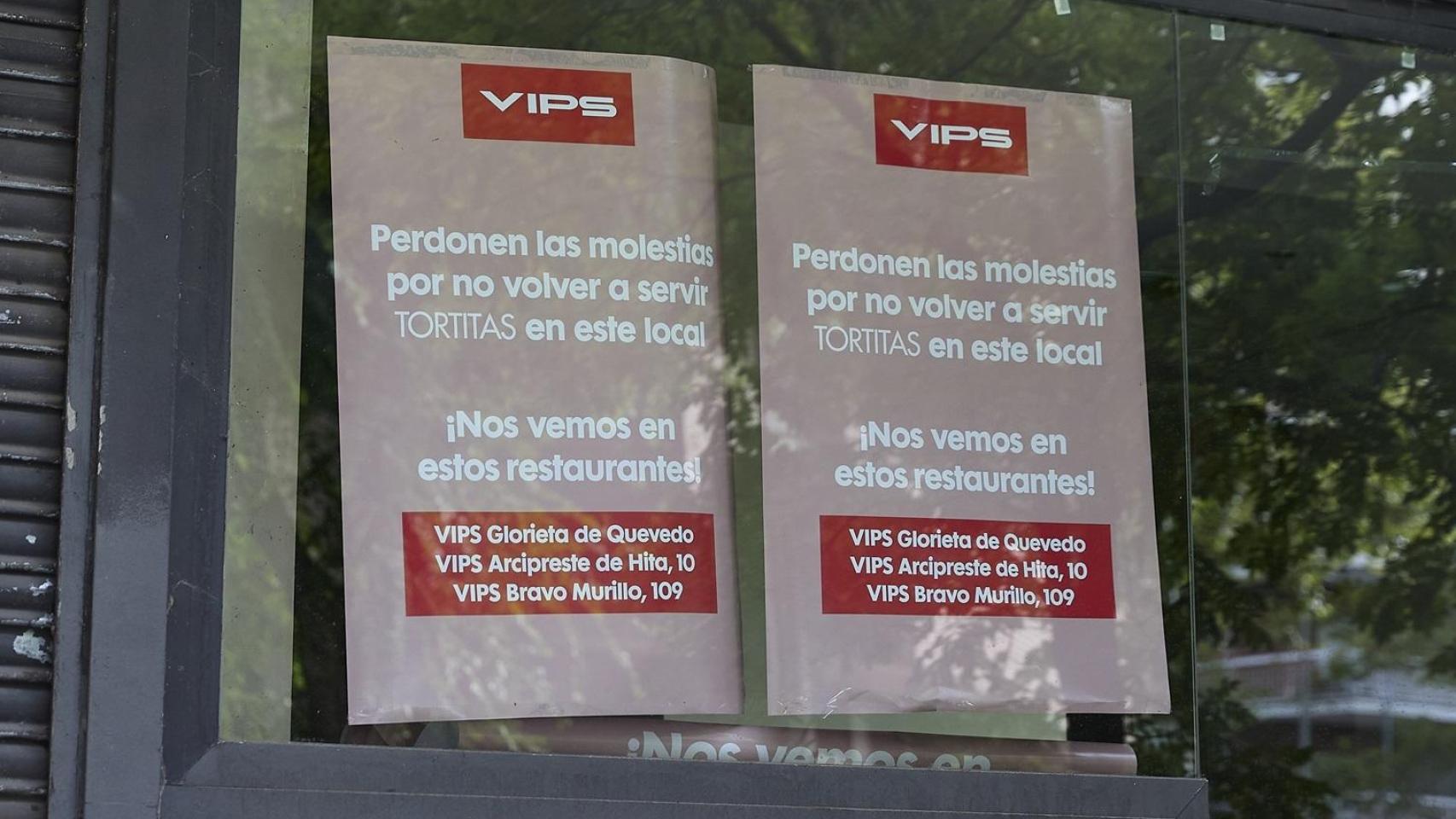 Imagen de archivo de la fachada del VIPS de la calle Julián Romea en el barrio de Chamberí, que también cerró hace unos meses.