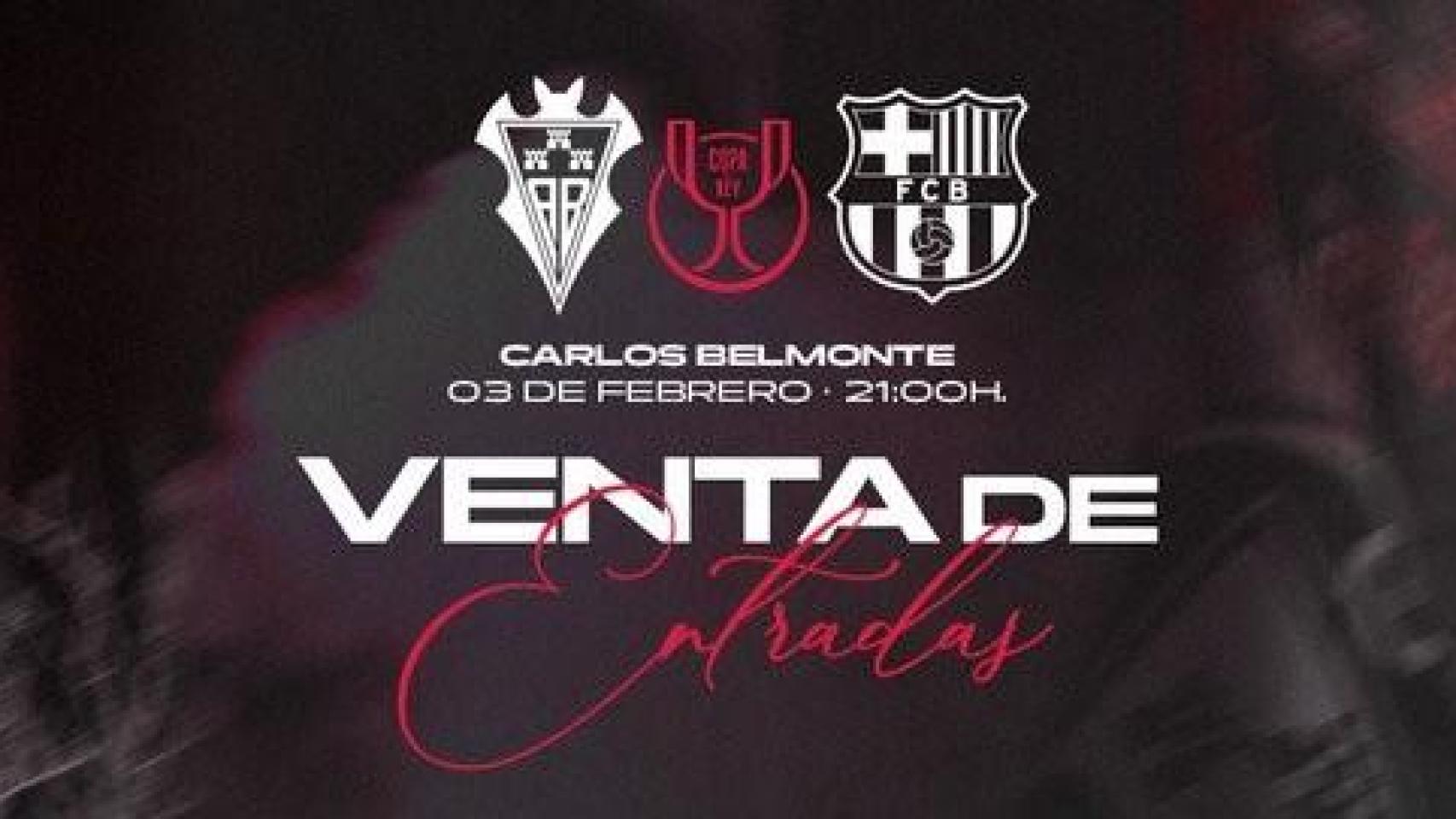 Venta de entradas del Albacete vs FC Barcelona.