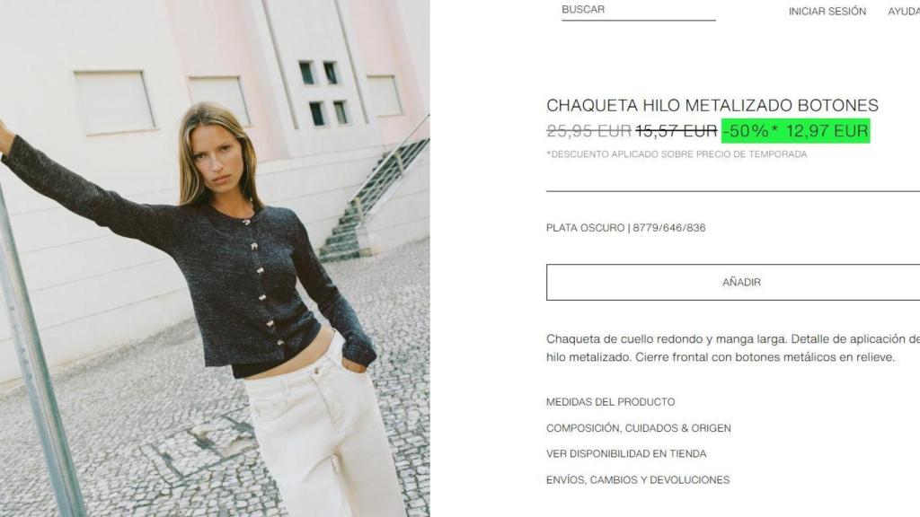 Chaqueta hilo metalizado. Ref. 8779/646/836