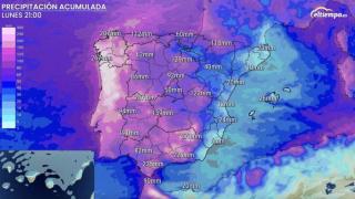 Acumulado de precipitación de domingo 25 de enero a lunes 2 de febrero.