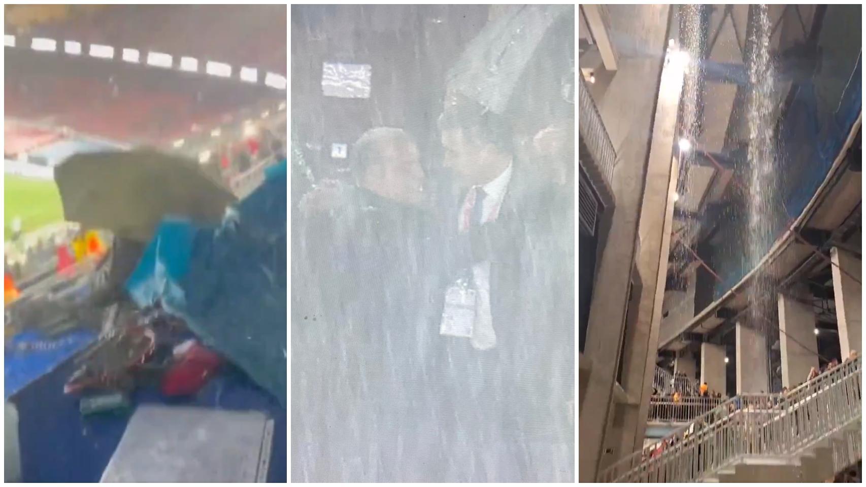 Los estragos de la granizada en el Camp Nou durante el Barça - Oviedo