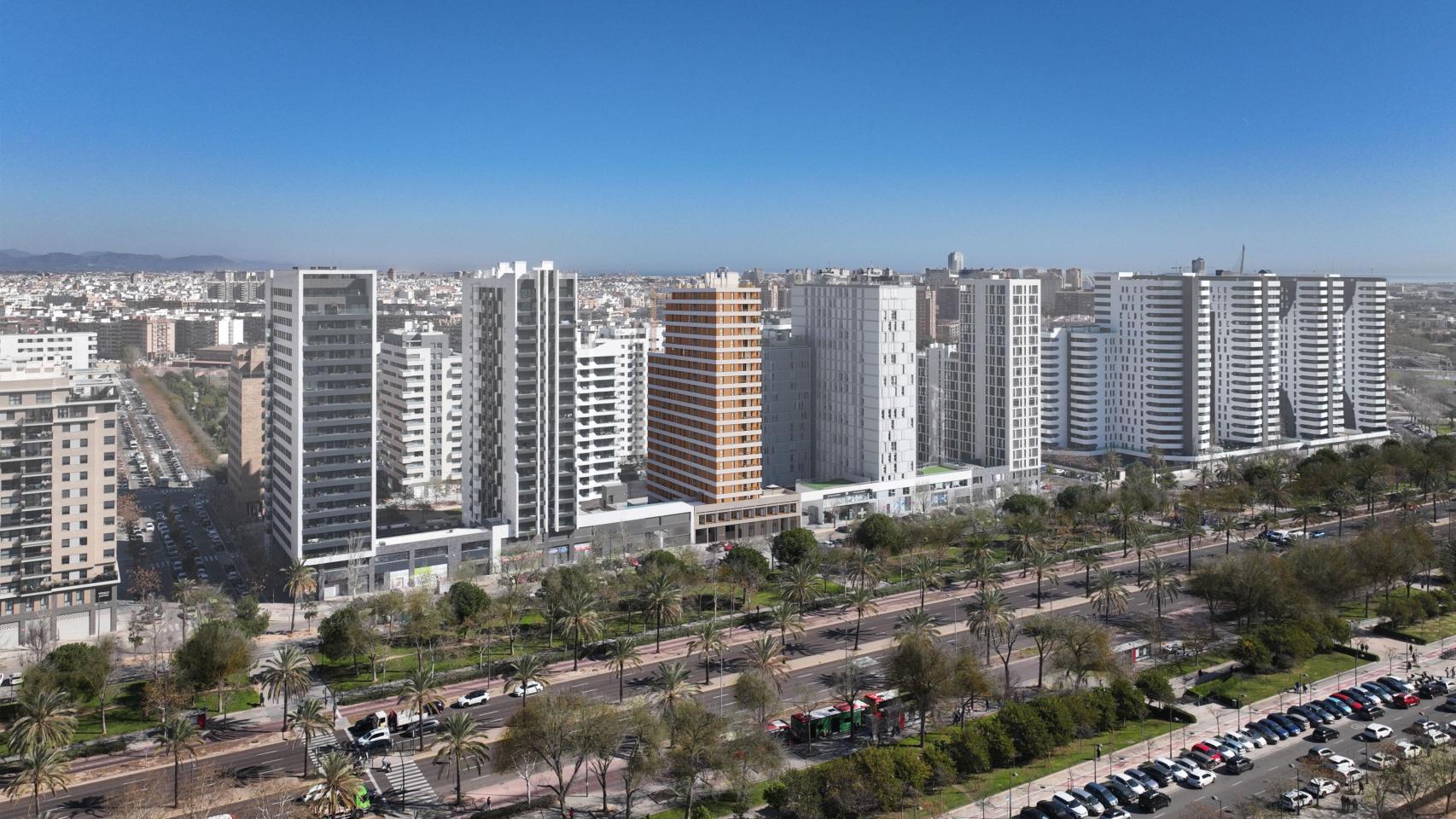 Edificio de la promoción Barocci de AEDAS Homes en Valencia. EE