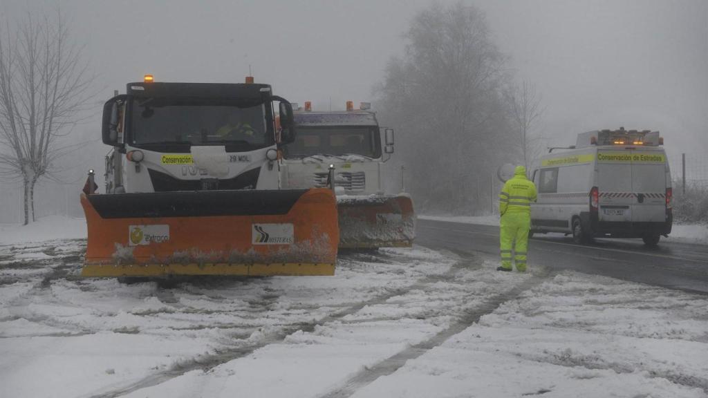 Nevada caída en Maceda, a 23 de enero de 2026, en Ourense, Galicia (España).