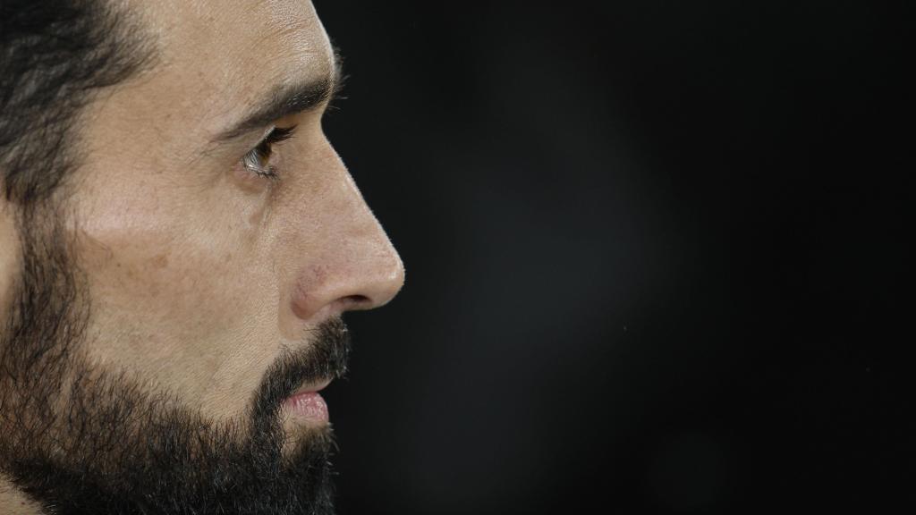 Álvaro Arbeloa, en el banquillo del Real Madrid