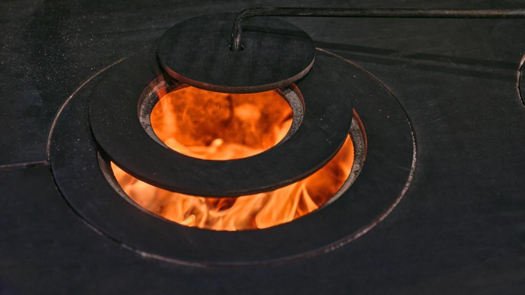 La cocina de leña que utilizan en Nublo.