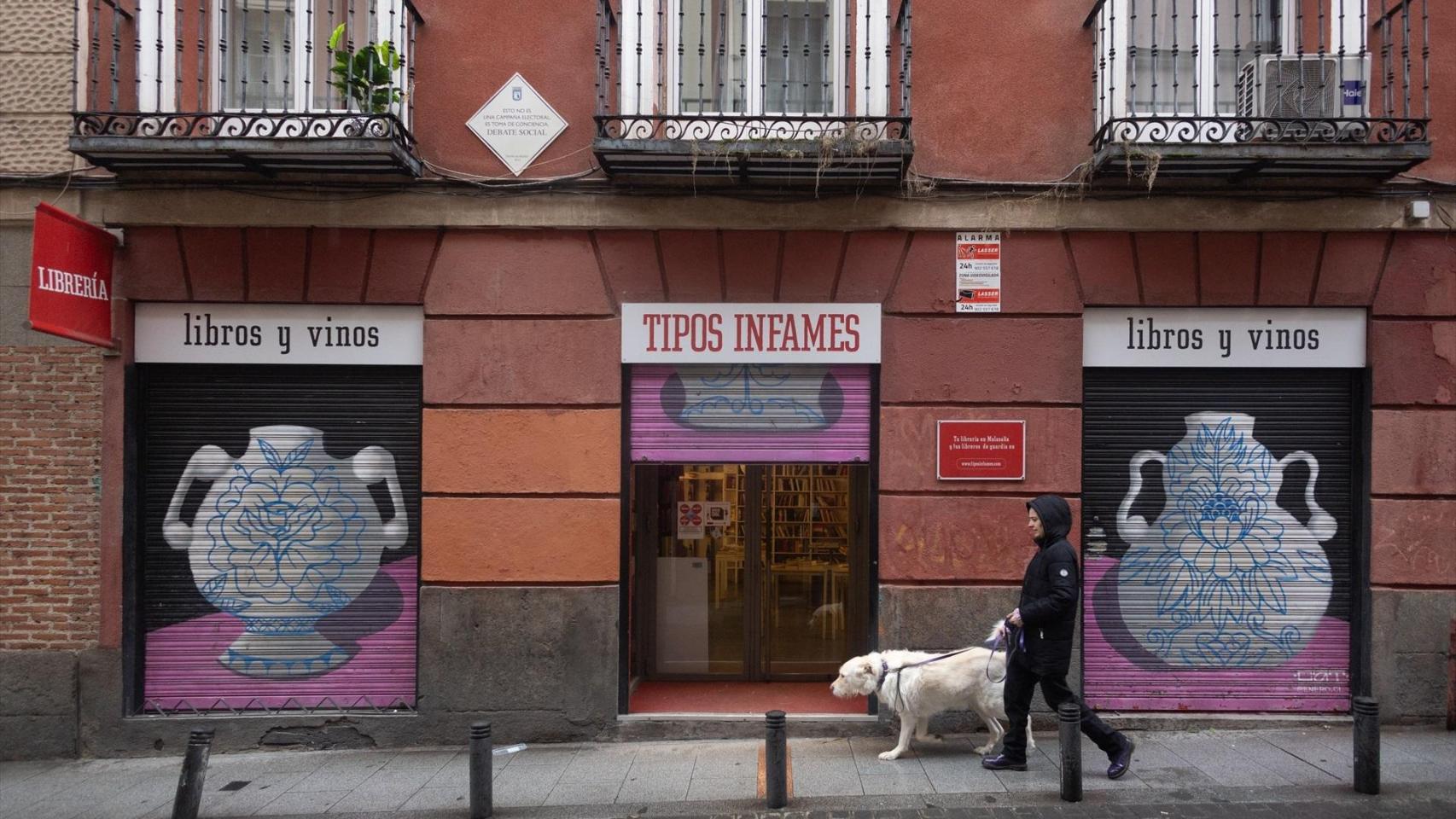 Fachada de la librería ‘Tipos Infames’ a 26 de enero de 2026, en Madrid (España). Foto: Eduardo Parra / Europa Press