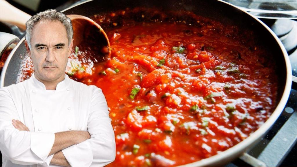Ferran Adrià  junto a un sofrito.