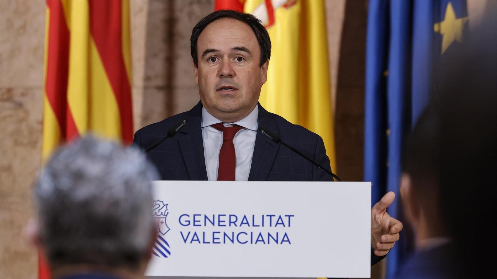 Juanfran Pérez Llorca, en el Palau de la Generalitat este lunes. Rober Solsona / EP