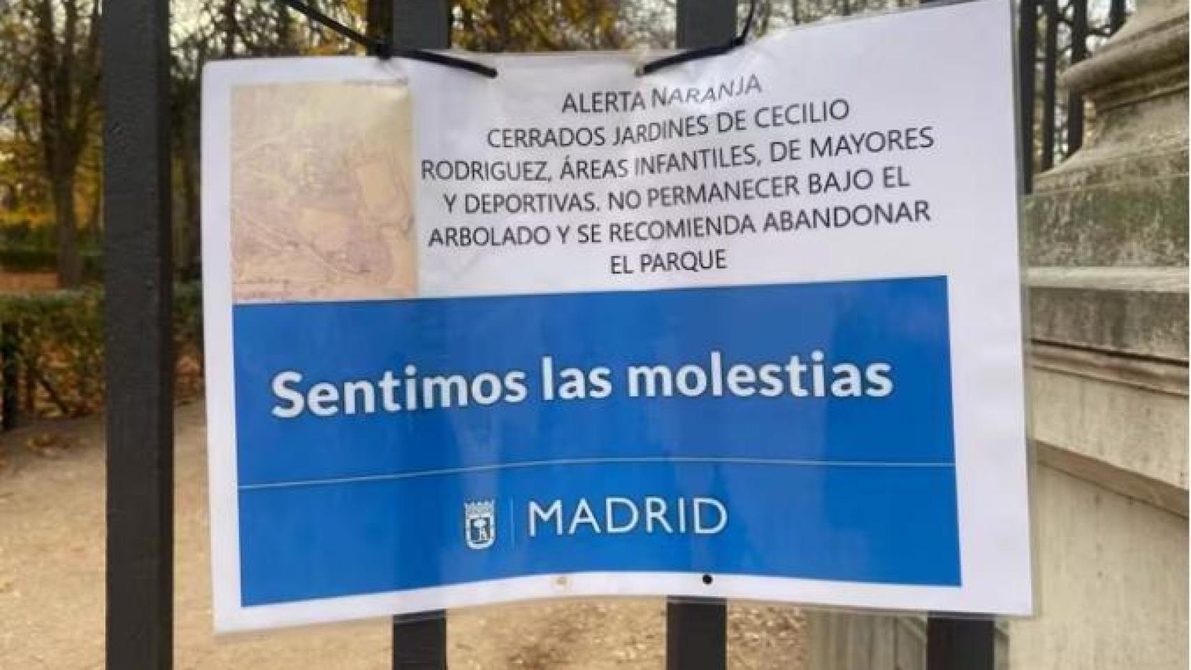 Cierran El Retiro y otros ocho parques históricos de Madrid indefinidamente por el temporal Joseph: el miércoles, el peor día