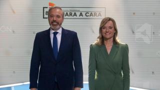 Jorge Azcón y Pilar Alegría, en el cara a cara en Aragón TV