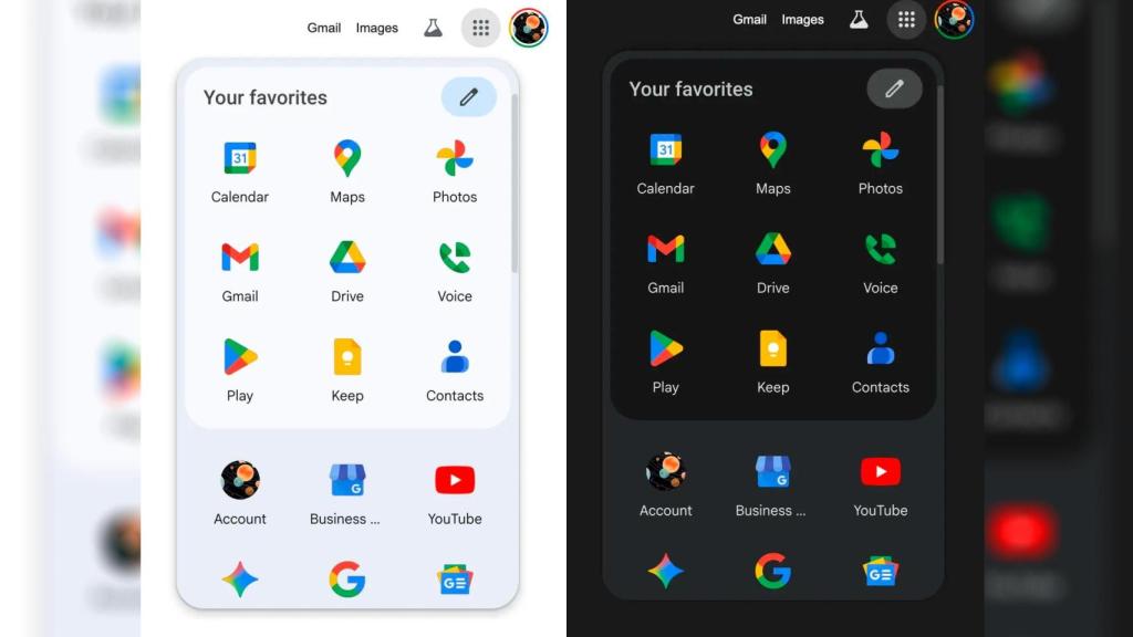Imagen con el nuevo rediseño del lanzador de apps web de Google