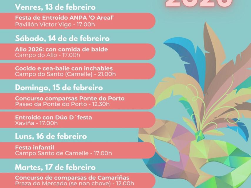 Cartel do Entroido 26 en Camariñas (A Coruña)