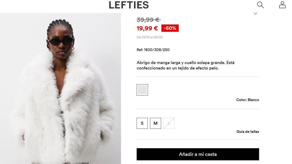 Abrigo corto pelo. Ref: 1800/308/250