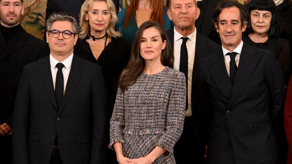 La monarca, fotografiada durante la audiencia a una representación del equipo directivo y diseñadores participantes en la 83ª edición de Mercedes Benz Fashion Week Madrid.