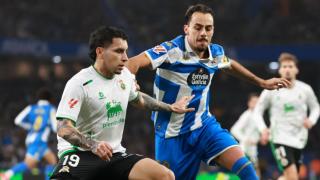 Quagliata, durante el Dépor - Racing de Santander.
