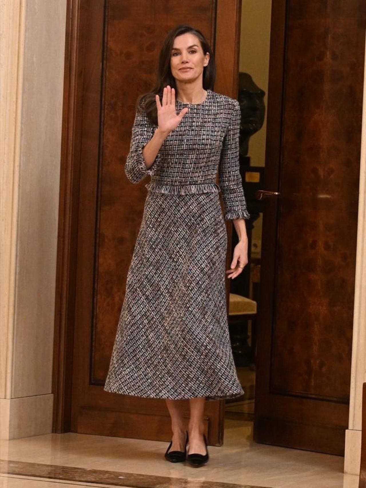 La Reina a su llegada al acto.