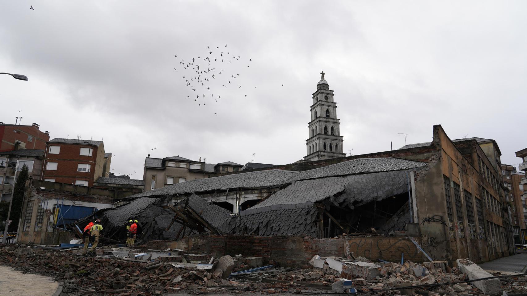 Derrumbe del edificio en el centro de Ponferrada