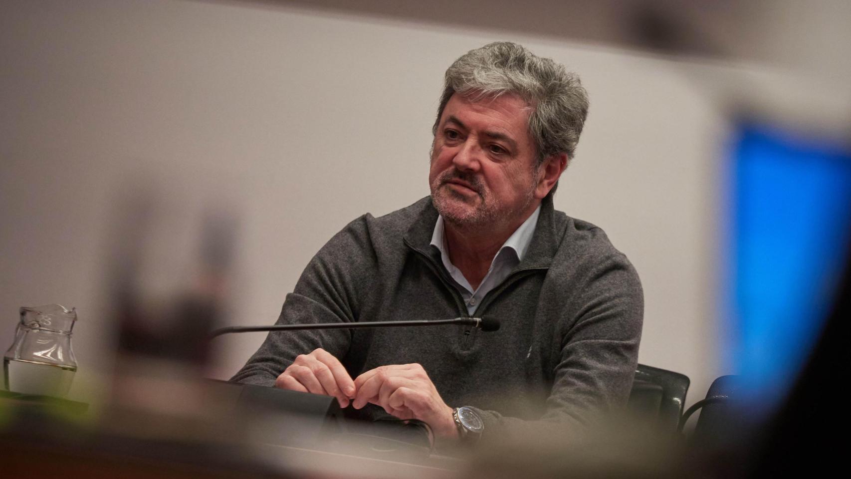 Antxon Alonso, administrador Servinabar 2000 SL, este martes en el Parlamento de Navarra,