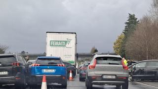 Imagen del accidente de este martes en la AP-9