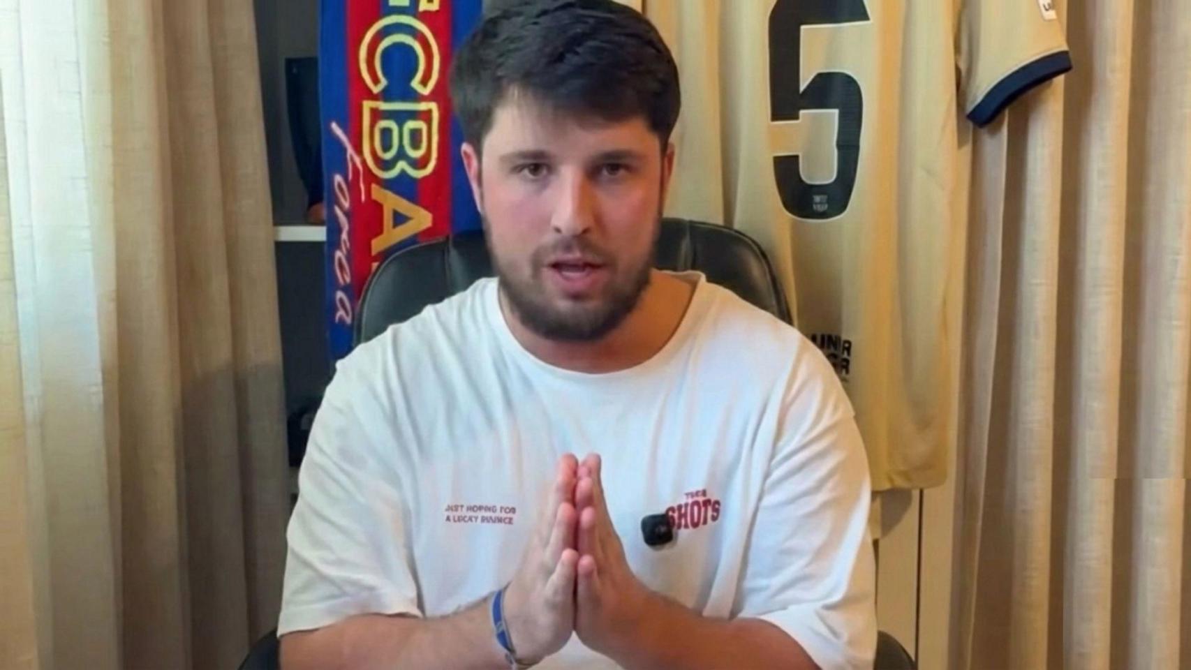 Captura del vídeo difundido por el hincha culé.