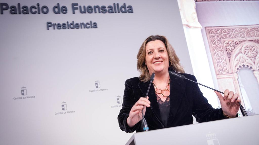 Patricia Franco en rueda de prensa.