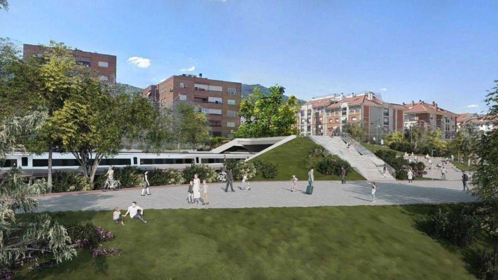 Simulación de cómo quedaría el proyecto de integración ferroviaria.