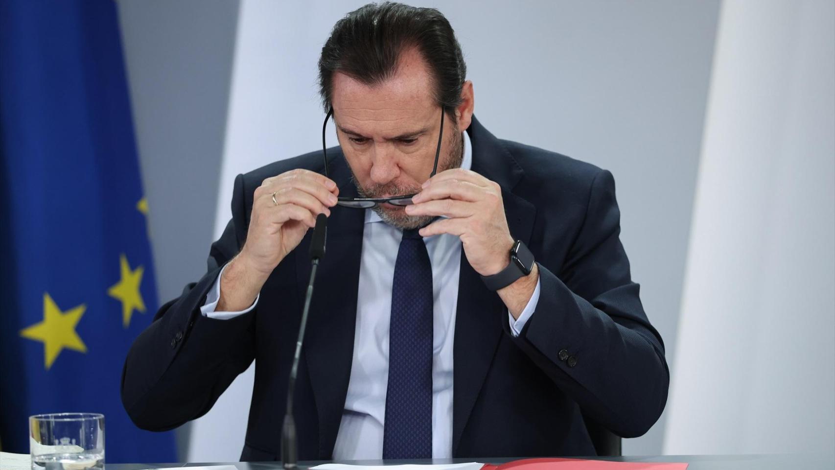 Óscar Puente, durante la rueda de prensa posterior al Consejo de Ministros.