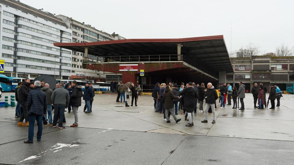 Un día de jornada de huelga del transporte de viajeros por carretera en A Coruña