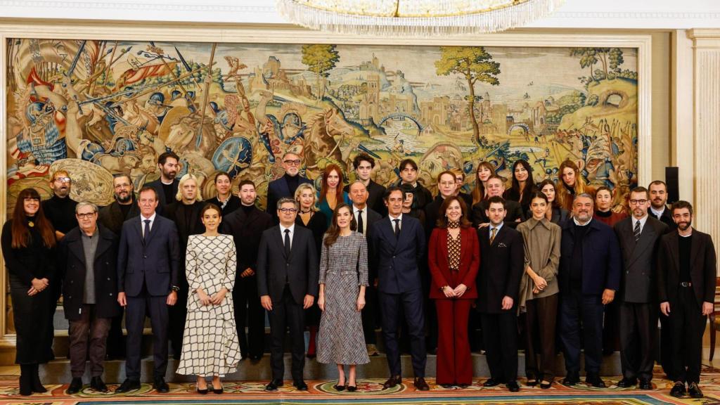 La monarca, fotografiada durante la audiencia a una representación del equipo directivo y diseñadores participantes en la 83ª edición de Mercedes Benz Fashion Week Madrid.