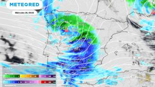 Trayectoria de la borrasca Kristin por la Península ibérica