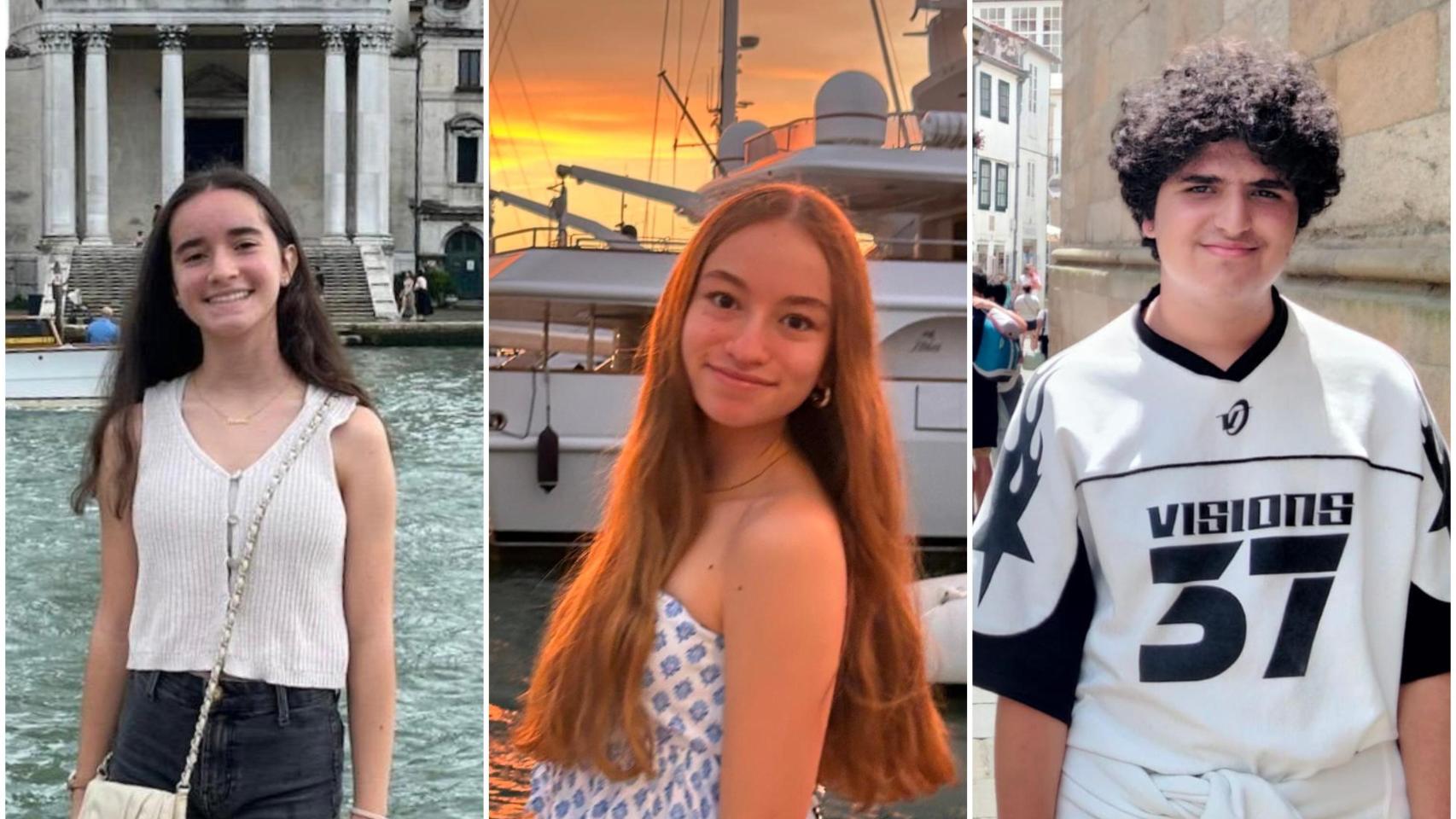 Guillermo, Nara y Victoria, tres alumnos de Madrid que cursarán primero de bachilleraton en Norteamérica.
