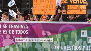 Protestas de trabajadores de Renfe y Adif.