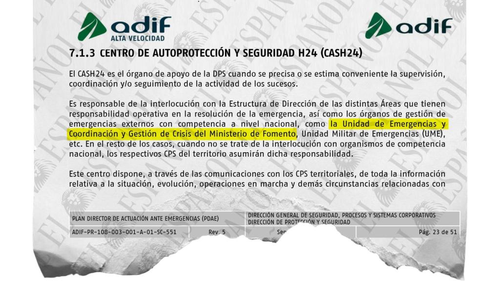 Mención a la Unidad de Emergencias, Seguridad y Gestión de Crisis en el Plan director de actuación ante emergencias (PDAE)