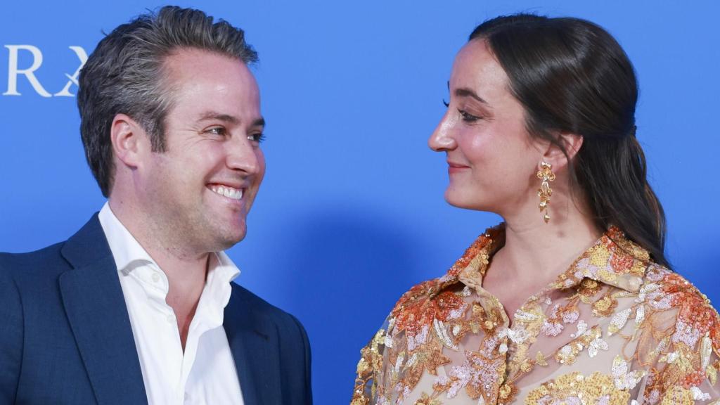 Álvaro López Huerta y Lucía Pombo en un acto en Madrid en junio de 2025.