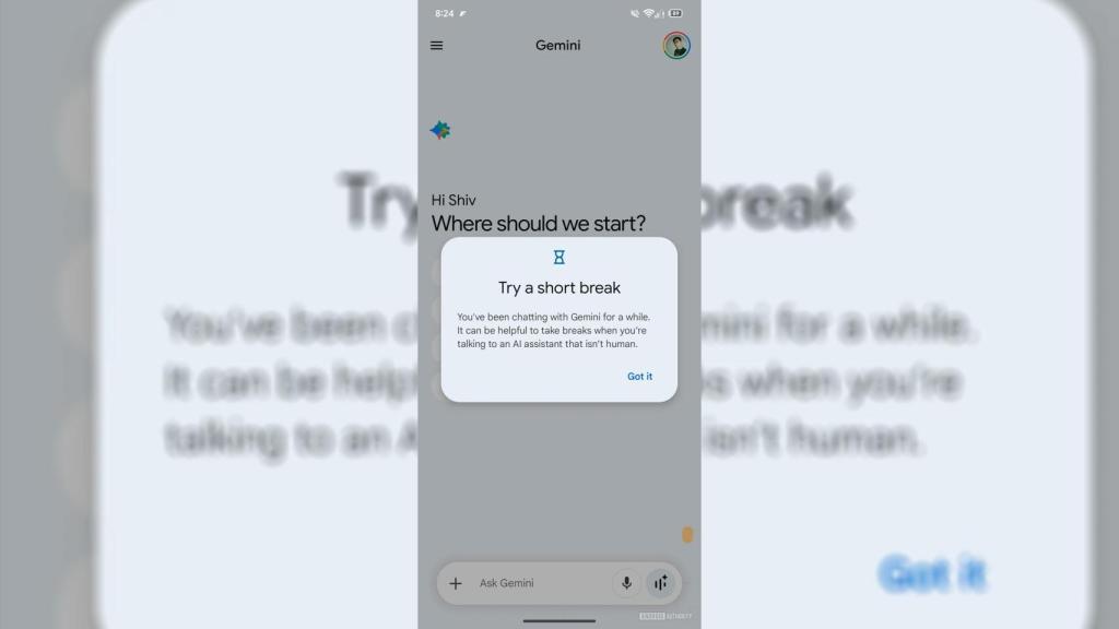 El aviso de Gemini para tomarse un descanso