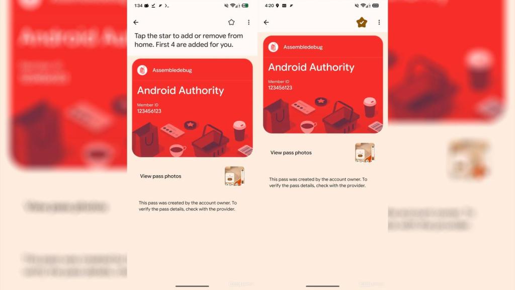 La notificación que muestra cómo se usan los favoritos de Google Wallet