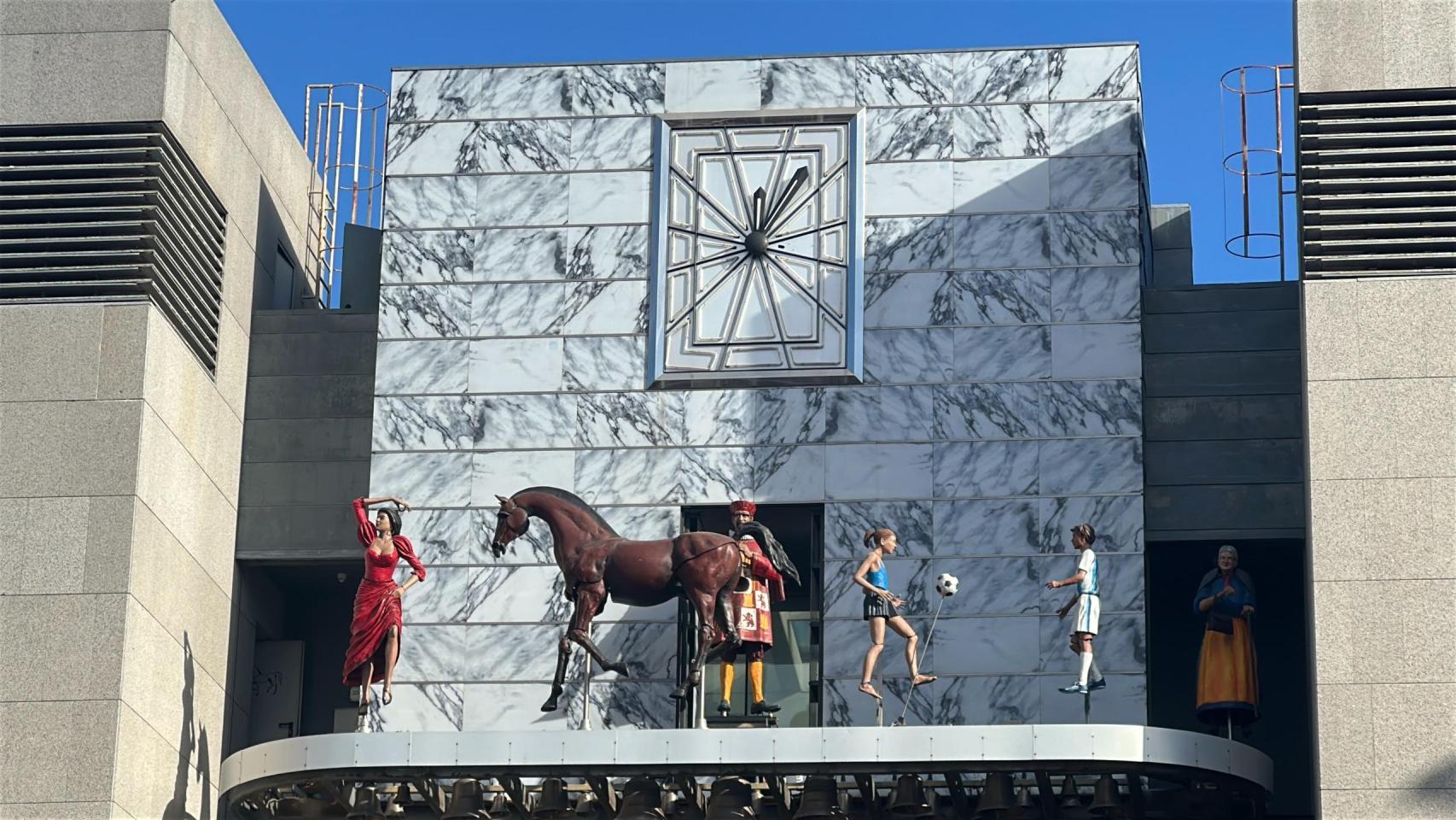 El reloj de autómatas de Leganés en funcionamiento.